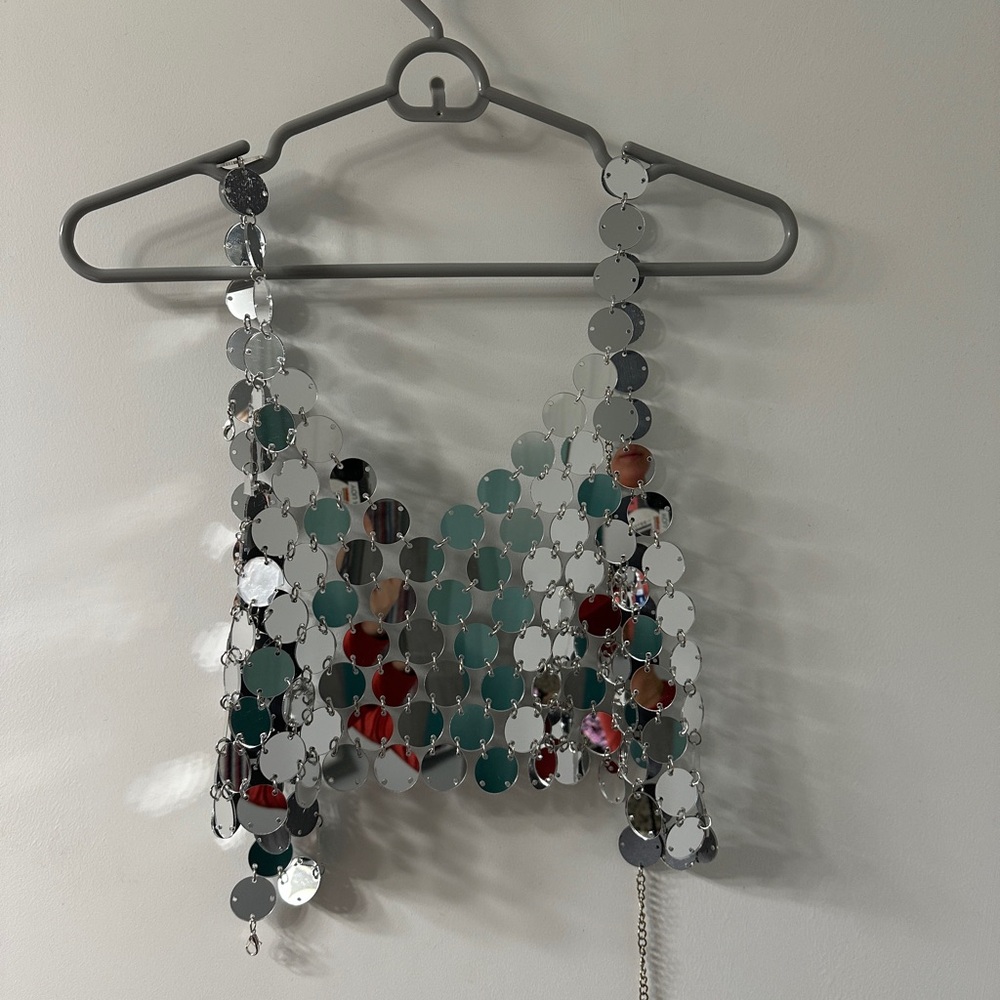 Women’s Silver Mesh Cropped Top